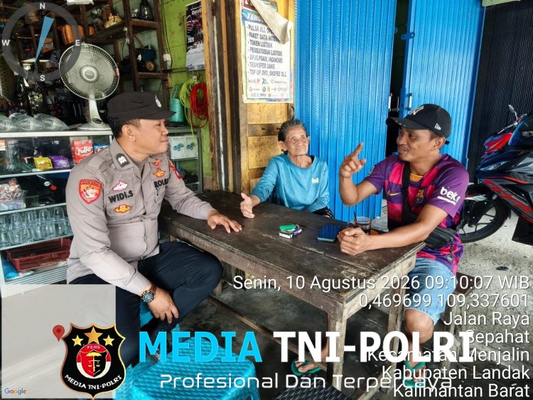 Polsek Menjalin Laksanakan Patroli Rutin, Ajak Masyarakat Jaga Kamtibmas