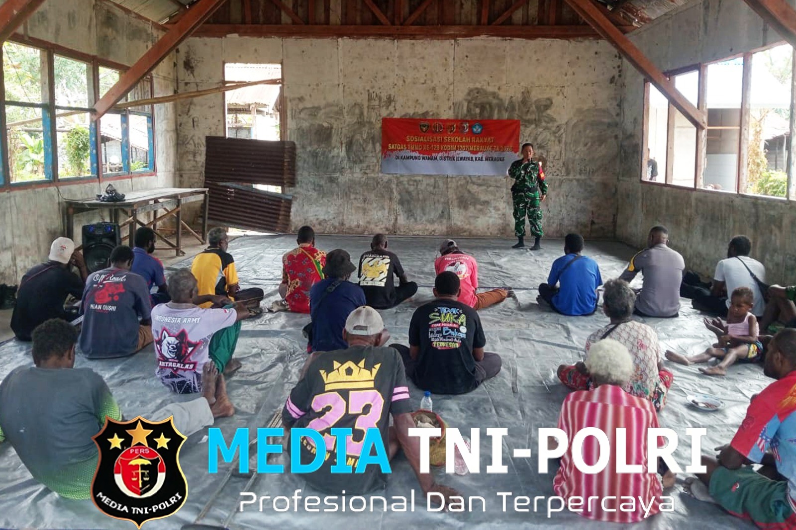 Untuk Masa Depan Anak Personel Satgas TMMD 129 Sosialisasikan Program Sekolah Rakyat di Wanam
