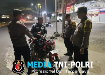 Polsek Cikarang Timur Gelar OKJ Malam Hari, Satu Sepeda Motor Tanpa STNK Diamankan