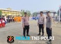 Polres Lampung Utara Amankan Lomba Gerak Jalan Pelajar di Stadion Sukung Kotabumi