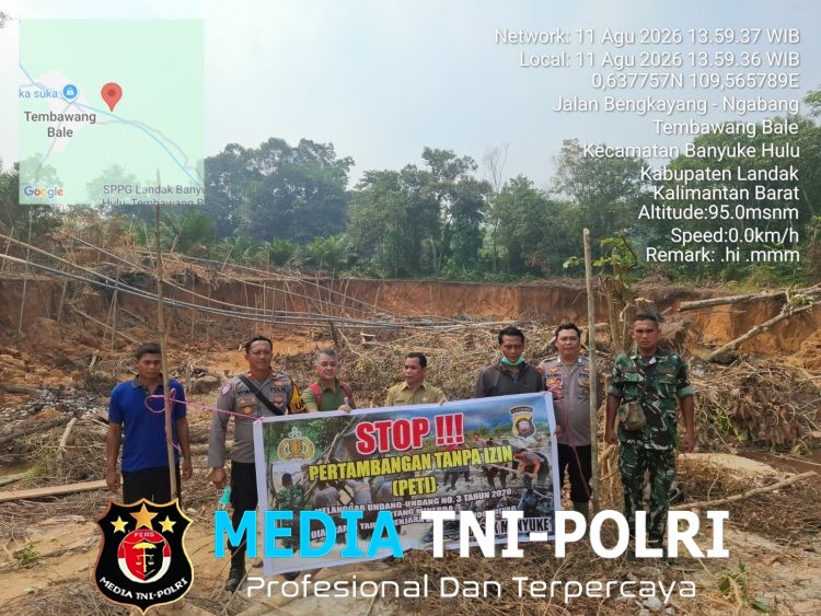 Cek Lokasi PETI di Banyuke Hulu, Lima Mesin Dompeng Ditemukan Tak Beroperasi