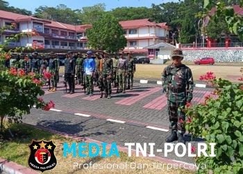 Intensifkan Persiapan Jelang HUT ke-81 RI, Personel Kodim 1310/Bitung dan Pasukan 45 Gelar Latihan Paskibraka Hari Kedua