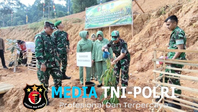 Kodim 0420/Sarko Tanam Rumpun Bambu dan Pohon Produktif, Dalam Rangka HUT Ke 1 Tahun Kodam XX/Tuanku Imam Bonjol