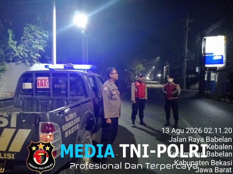 Polsek Babelan Gelar Patroli Biru, Antisipasi 3C dan Kejahatan Jalanan