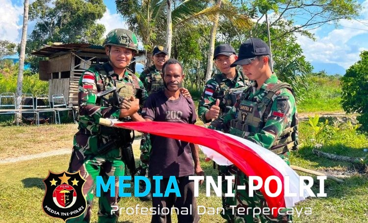 Menyala di Ufuk Mamberamo Satgas Yonif 645/GTY dan Koramil Kobakma Kobarkan Semangat Merah Putih Jelang HUT RI Ke-81 Mamberamo Tengah