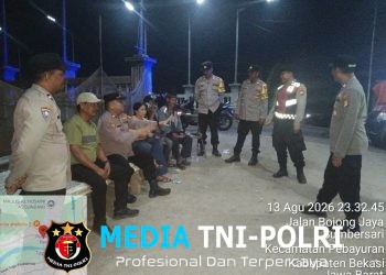 Jaga Jakarta, Jaga Bekasi Polsek Pebayuran Gelar Patroli Dialogis Antisipasi 3C dan Tawuran