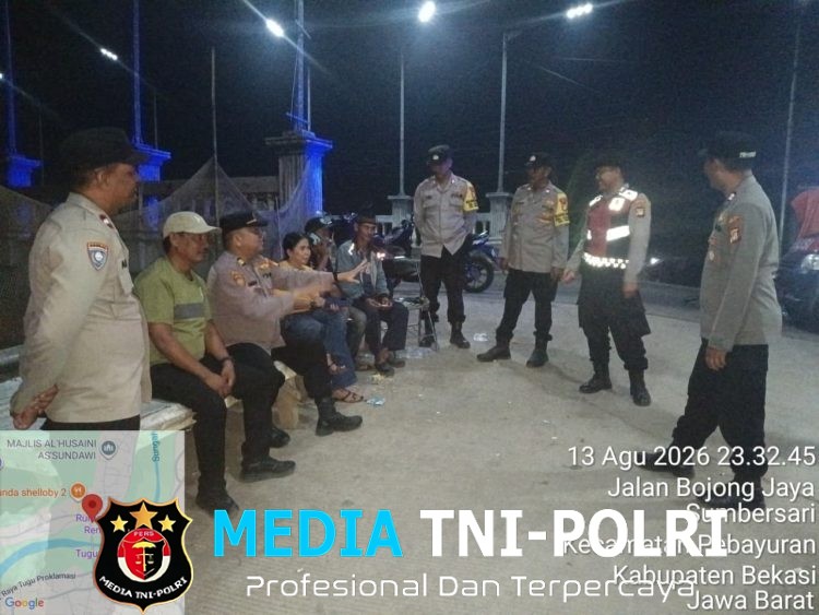 Jaga Jakarta, Jaga Bekasi Polsek Pebayuran Gelar Patroli Dialogis Antisipasi 3C dan Tawuran