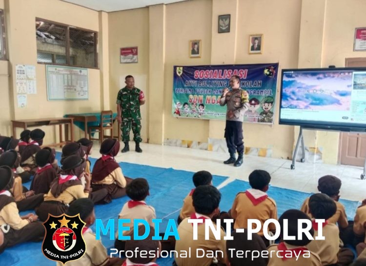 Cegah Bullying di Sekolah, Babinsa dan Bhabinkamtibmas Bekali 75 Siswa SDN Ngarum 1