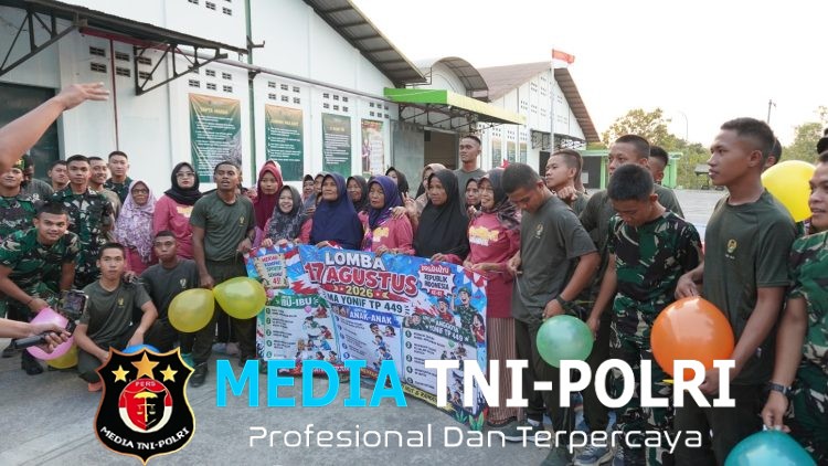 Prajuti Yonif TP 449/SH Larut Dalam Kecerian Lomba 17-an Bersama Warga
