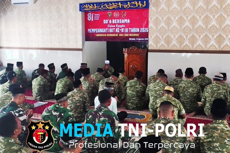 Doa Bersama HUT RI -81 RI Prajurit Kodim 1707/Merauke Perkuat Iman dan Persatuan