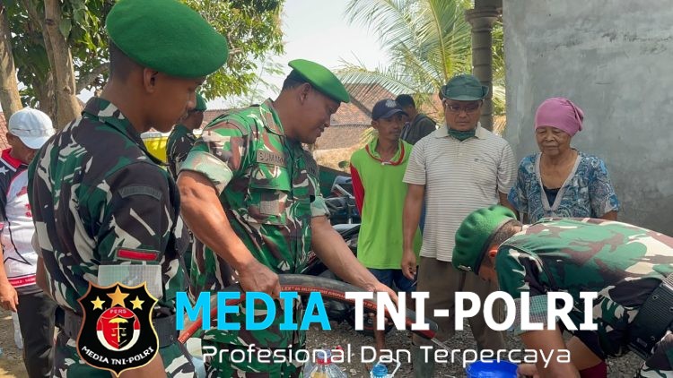 Sinergi Yonif TP 449/SH,PMI Sukoharjo, BPBD Sukoharjo dan Puskesmas Sukoharjo Atasi Kekeringan Di Kecamatan Tawangsari