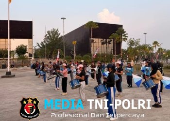 Sambut HUT Ke-81 RI di Tapal Batas, Satgas Yonarmed 13/Nanggala Bersama Polsek, PLBN Badau, Kecamatan dan Pelajar Matangkan Persiapan Upacara 17 Agustus