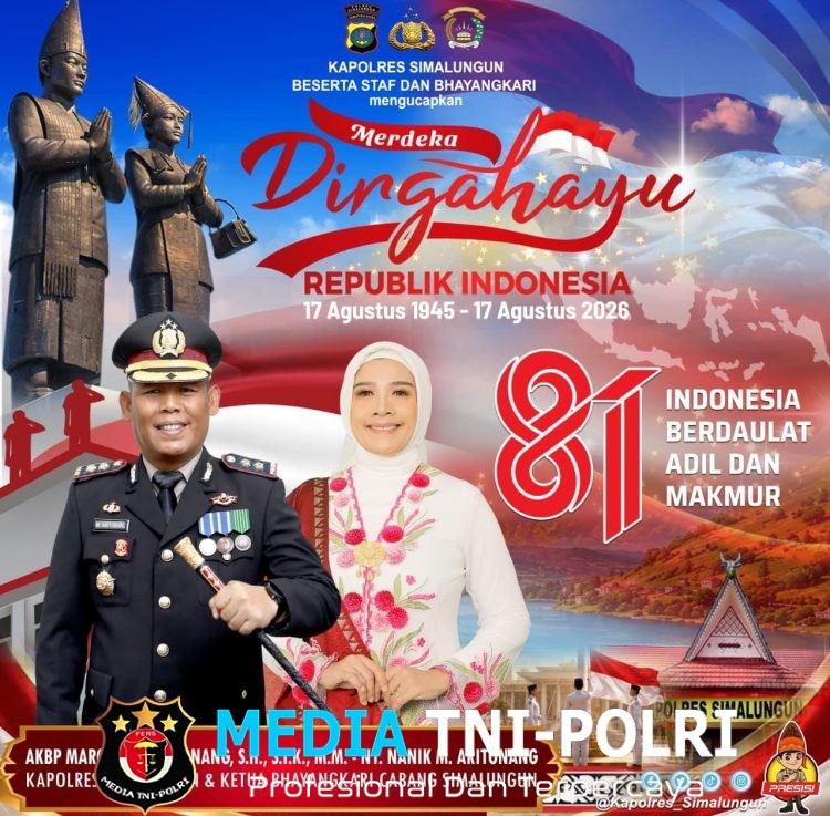 Mendekati Hari Kemerdekaan Kapolres Simalungun Beserta Staf dan Bhayangkari Sampaikan Ucapan Dirgahayu RI ke-81