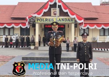 Personel Polres Landak Ikuti Upacara HUT ke-81 RI di Dua Lokasi