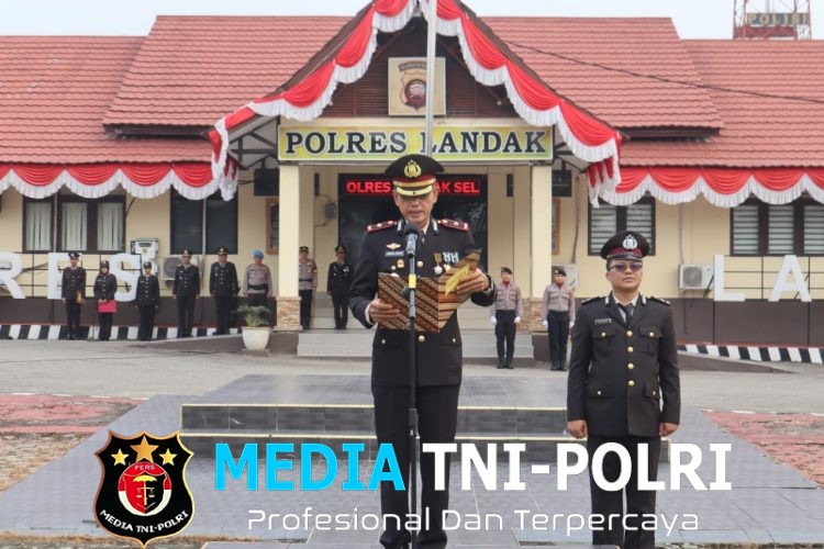 Personel Polres Landak Ikuti Upacara HUT ke-81 RI di Dua Lokasi
