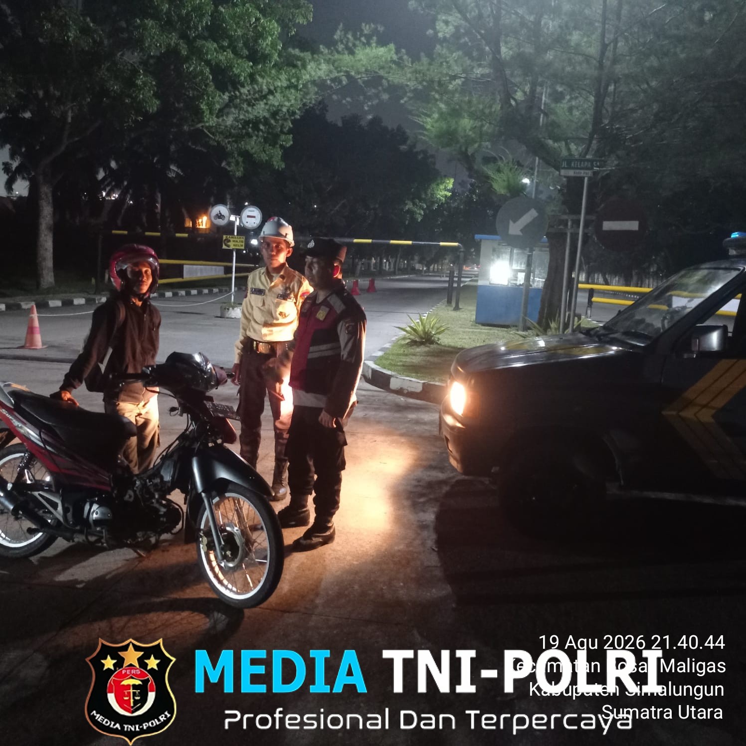 Sikat Balap Liar dan Geng Motor, Polsek Bosar Maligas Gelar Patroli Blue Light Malam Hari