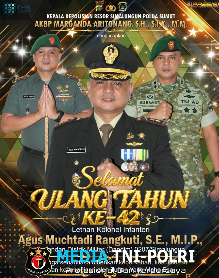 Soliditas TNI-Polri Rayakan Ultah ke-42 Dandim 0207/SML, Kapolres Simalungun Sampaikan Doa dan Harapan Terbaik