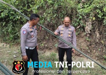 Kapolres Pringsewu Cek Renovasi Jembatan Gantung Bumi Arum, Pembersihan dan Pengecatan Mulai Dilakukan