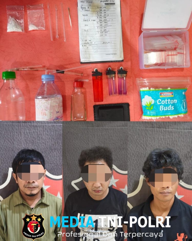 Tiga Orang Diamankan Polsek Bukit Kemuning, Diduga Terlibat Penyalahgunaan Sabu