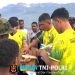 Satgas Pamtas RI-PNG Yonif 645/GTY melaksanakan kegiatan Olahraga Bersama Dengan masyarakat di Distrik Napua