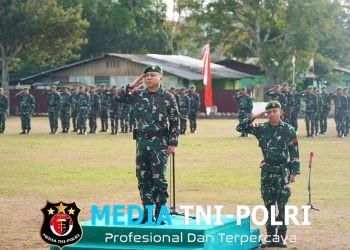 Semangat Pengabdian Untuk Negeri Prajurit Korem 174/Atw dan Kodim 1707/Merauke Rutin Gelar Upacara Bendera Mingguan