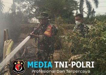 Babinsa Koramil 402-07/Indralaya Bersama Instansi Terkait Berhasil Padamkan Karhutla di Kelurahan Timbangan