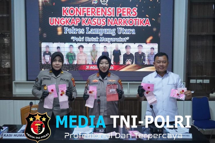 Sejak Menjabat, Kapolres Lampung Utara Ungkap 8 Kasus Narkoba Dengan 12 Tersangka