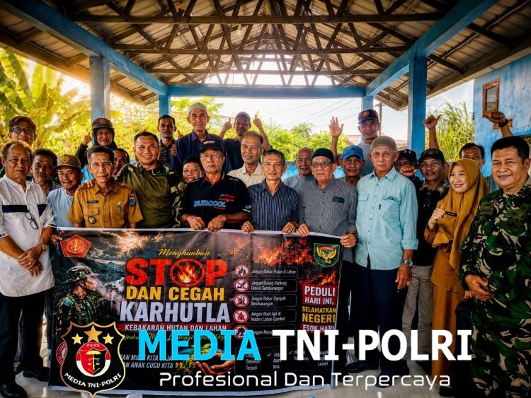 Tim Mabes TNI Kembali Gelar Penyuluhan Karhutla, Sasar Masyarakat di Sejumlah Desa di Kabupaten OKI
