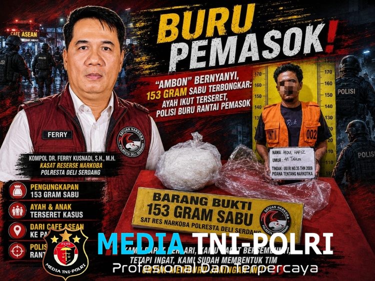 Bapak dan Anak Diduga Kompak Edarkan Sabu, “AMBON” Bernyanyi Polisi Sita 153 Gram di Pantai Labu