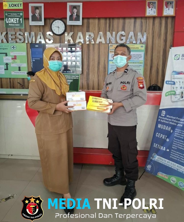 Polsek Mempawah Hulu dan Puskesmas Bersinergi, Personel Dibekali Vitamin dan Masker