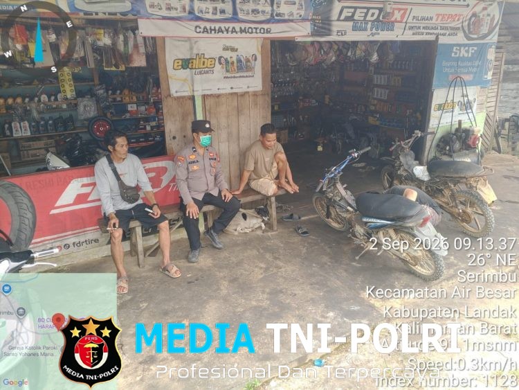 Duduk Bersama Warga di Bengkel, Polisi Sampaikan Pesan Penting Waspada Kejahatan dan Karhutla