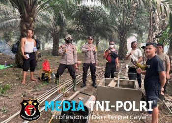 Antisipasi Karhutla, Polsek Meranti Bangun Sumur Bor di Lokasi Rawan Kebakaran