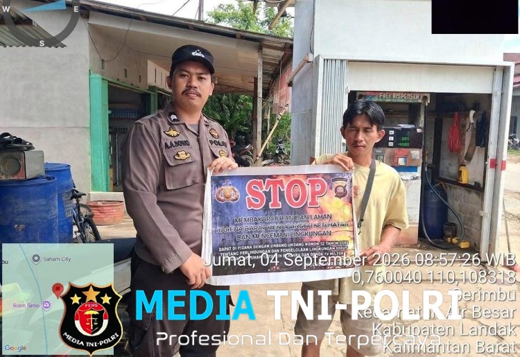 Kabut Asap Menyelimuti, Polisi Tetap Hadir Sapa Warga dan Ajak Bersama Cegah Karhutla
