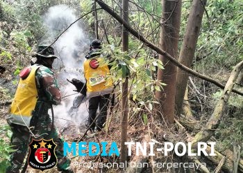 Anggota TNI Kodim 0825/Banyuwangi Turun ke Kawah Ijen, Sisir Titik Bekas Karhutla hingga Pastikan Api Padam
