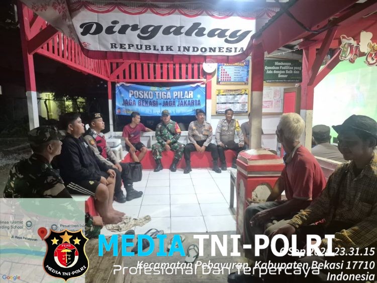 Jaga Kondusivitas Wilayah, Polsek Pebayuran Bersama TNI dan Masyarakat Perkuat Harkamtibmas