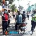 Polsek Setu Bagikan Masker kepada Pengguna Jalan Antisipasi Abu Vulkanik Gunung Anak Krakatau