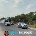 Polres Tulang Bawang Barat Kerahkan Water Canon Bersihkan Abu Vulkanik di Jalan Pasca Erupsi Gunung Anak Krakatau
