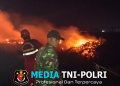 Babinsa Bersama Polri dan Manggala Agni Berjibaku Padamkan Karhutla di Desa Padang Bulan