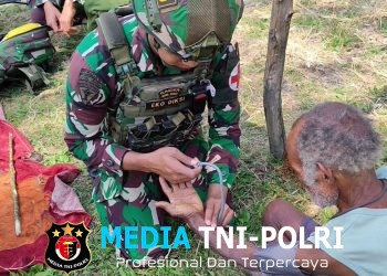 Satgas Pamtas Kewilayahan RI-PNG Yonif 645/Gty Pos Napua Laksanakan Kegiatan Pelayanan Kesehatan di Distrik Napua