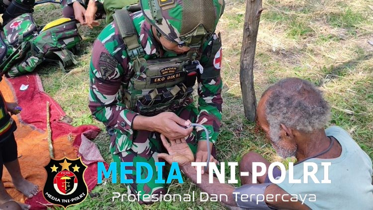 Satgas Pamtas Kewilayahan RI-PNG Yonif 645/Gty Pos Napua Laksanakan Kegiatan Pelayanan Kesehatan di Distrik Napua