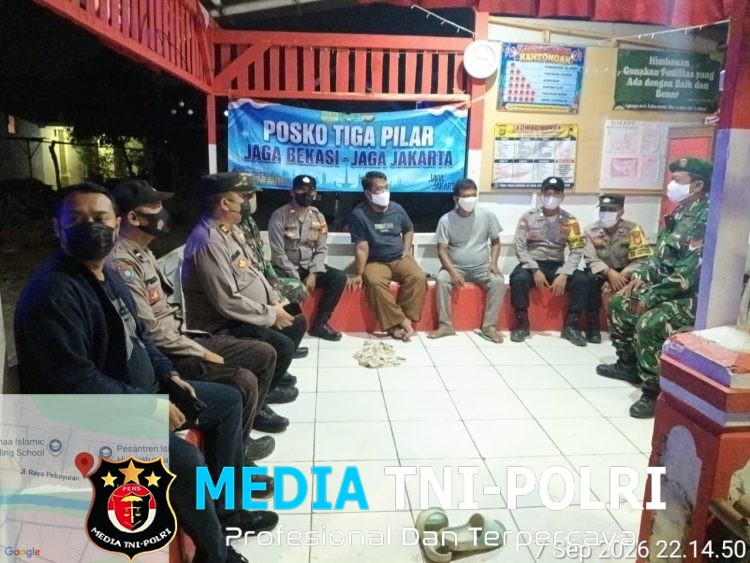 Polsek Pebayuran Gelar Posko Tiga Pilar Jaga Bekasi – Jaga Jakarta, Ajak Warga Jaga Kerukunan dan Kamtibmas