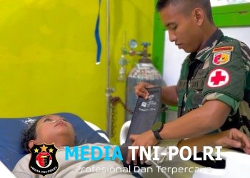Yonif TP 951/PM Dukung Cek Kesehatan Gratis di Rambatan dan Simawang