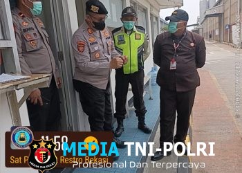 Polres Metro Bekasi Patroli Objek Vital Jababeka, Bagikan Masker dan Perkuat Koordinasi Keamanan