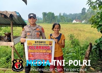Polsek Menjalin Edukasi Masyarakat Cegah Karhutla, Imbau Tidak Membakar Lahan Sembarangan