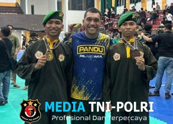 Dua Prajurit Yonif TP 951/Pandeka Marapi Raih Dua Mendali Pada Kejuaraan Pencak Silat Piala Pengdam XXI/TIB