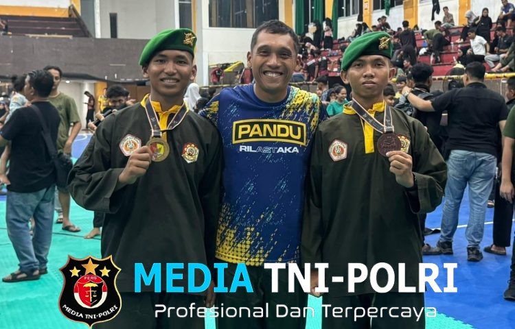 Dua Prajurit Yonif TP 951/Pandeka Marapi Raih Dua Mendali Pada Kejuaraan Pencak Silat Piala Pengdam XXI/TIB