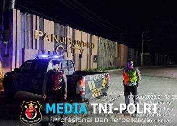 Jaga Jakarta Jaga Bekasi, Polsek Babelan Patroli Biru Antisipasi 3C di Jalan Raya Pertamina