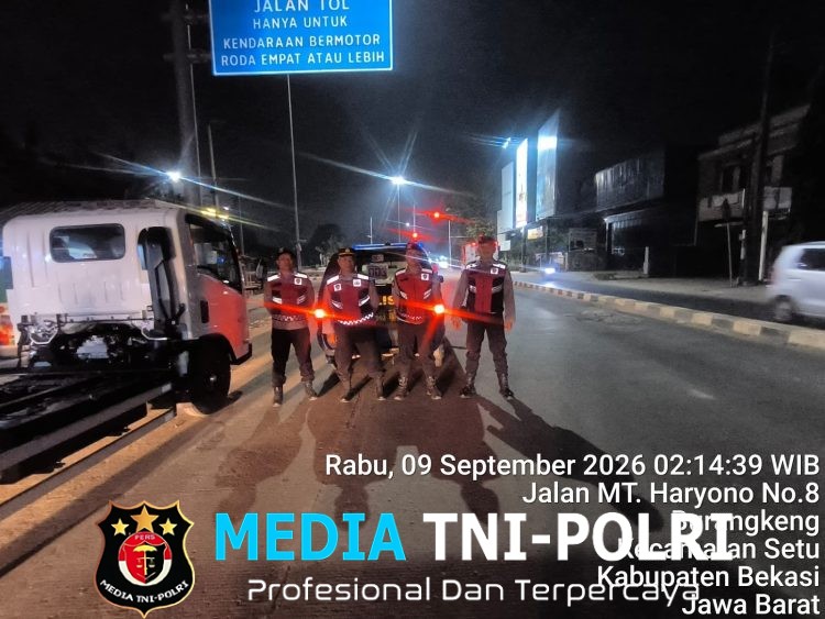Jaga Jakarta Jaga Bekasi, Polsek Setu Gelar Patroli Biru Antisipasi 3C, Tawuran dan Kejahatan Jalanan