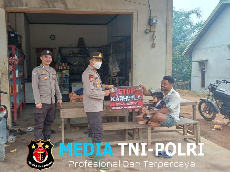 Kabut Asap Mengancam, Kapolsek Meranti Bergerak Warga Diajak Bersama Cegah Karhutla