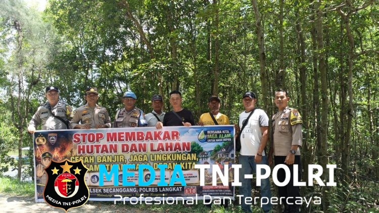 Cegah Karhutla Sejak Dini, Polsek Secanggang Ajak Warga Stop Bakar Sampah